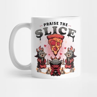 Praise the Slice - Cute Evil Dark Funny Baphomet Pizza Gift Mug